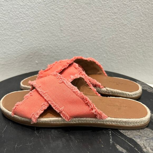 CASLON New $60 Paxton Canvas Slide Sandals in Melon or Coral Size 9M - Picture 6 of 9